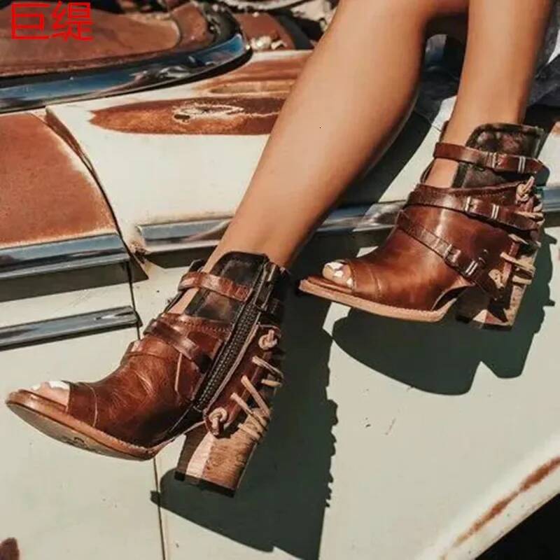 Ddmyoutdoor NEW Women S Ankle Boots Leopard Pointed Toe Ladies Chunky High Heel Female Shoes Woman Footwear Plus Size New Outdoor Shoes