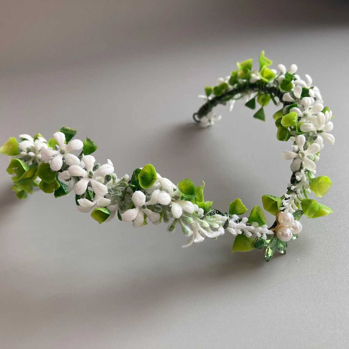 Purple Flower Headpiece - Fairy Floral Crown Woodland Elf Headband Forest Wreath Elven Tiara for Renaissance Cosplay Wedding Z250605