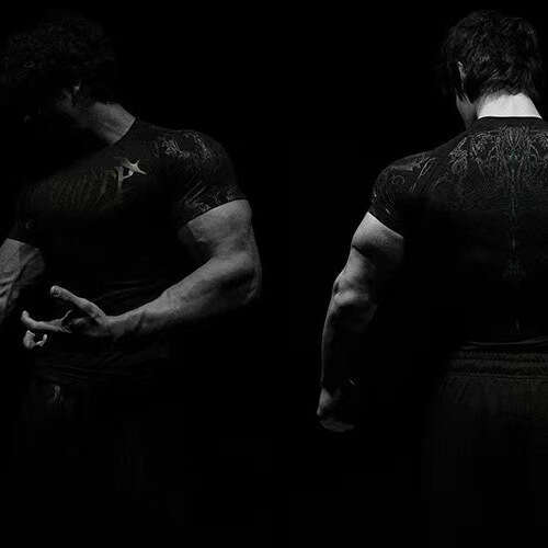 2025 Demon Line Drawing Spider Front and Back Print Short Sleeve T-Shirt Summer Trendy Brand Crew Neck Men's Top