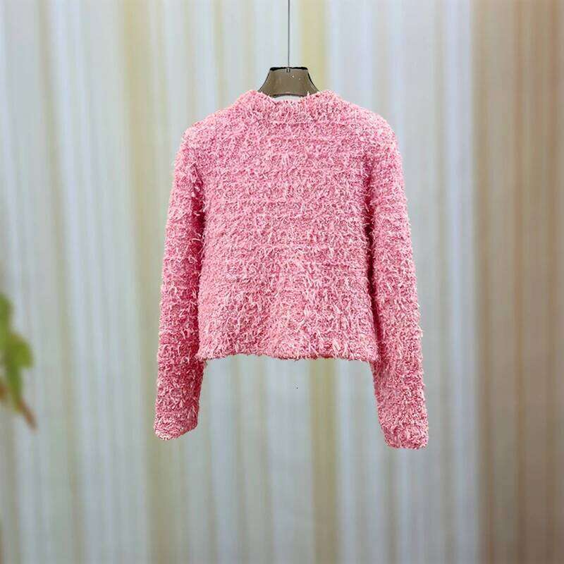 Haute Couture Light Pink Small Fragrance Jacket Women's 2025 Spring and Autumn Celebrity Temperament High-End Western Style Slim Knitted Cardigan