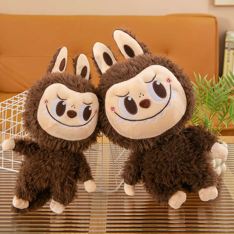 Cute Labubu Plush Toy Monkey Pillow Rainbow Crying Doll Stuffed Animal Children's Companion Gift