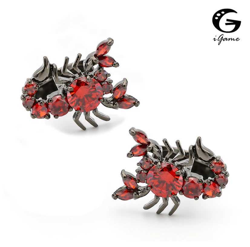 iGame Scorpion Cufflinks 2 Colors Option Cool Vintage Luxury Handmade Crystal Design Quality Brass Cufflinks W250606