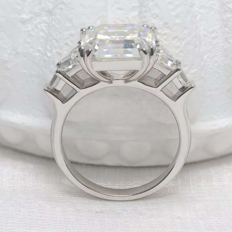 D VVS1 7ct Asscher Cut Moissanite Diamond Engagement Ring Silver925 Luxury Wedding Jewelry