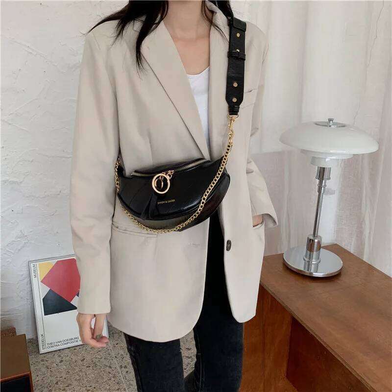 2025 New Women Crossbody Shoulder Bags Casual Designer Metal Chain Purse Tote Female Leather Clutch Chest Bag