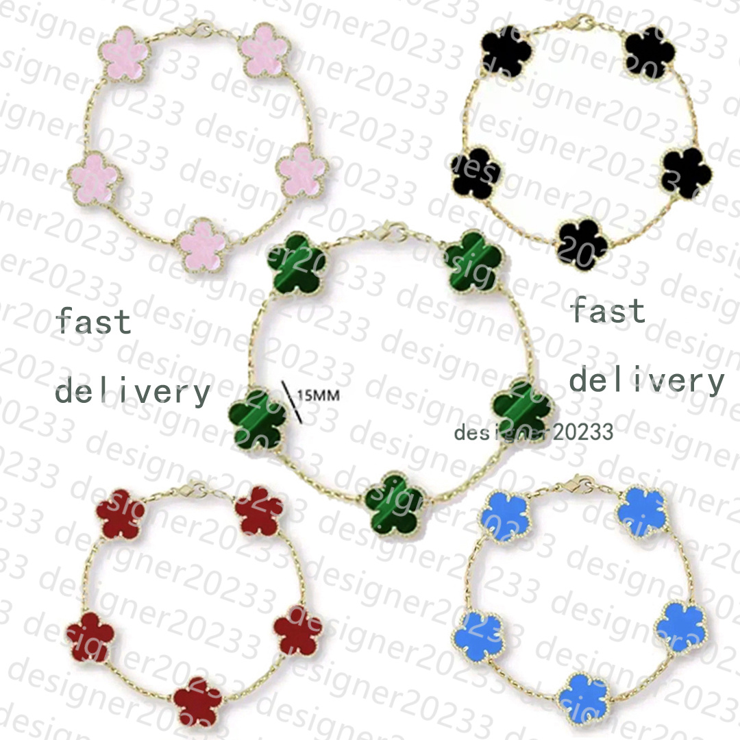 Four leaf clover bracelets fashion classic bracelets Classic designer bracelet high quality mother pearl white black red moissanite designer very good