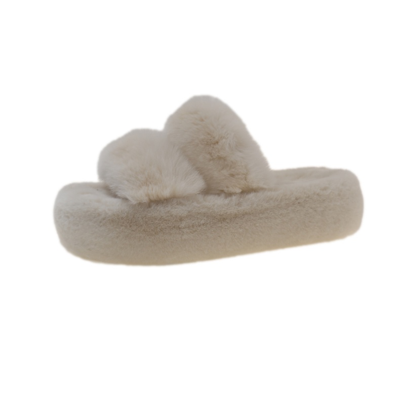 2025 free shipping autumn and winter new designer shoes, women's thick soled slippers for wearing outside, hairy slippers with flat bottom and ve