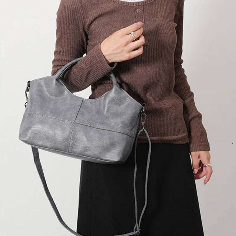 Ladies Leisure Handbag Solid Color Shoulder Zipper Saddle Waterproof Casual Pouch Soft PU Daypack Weekend Sling Bag