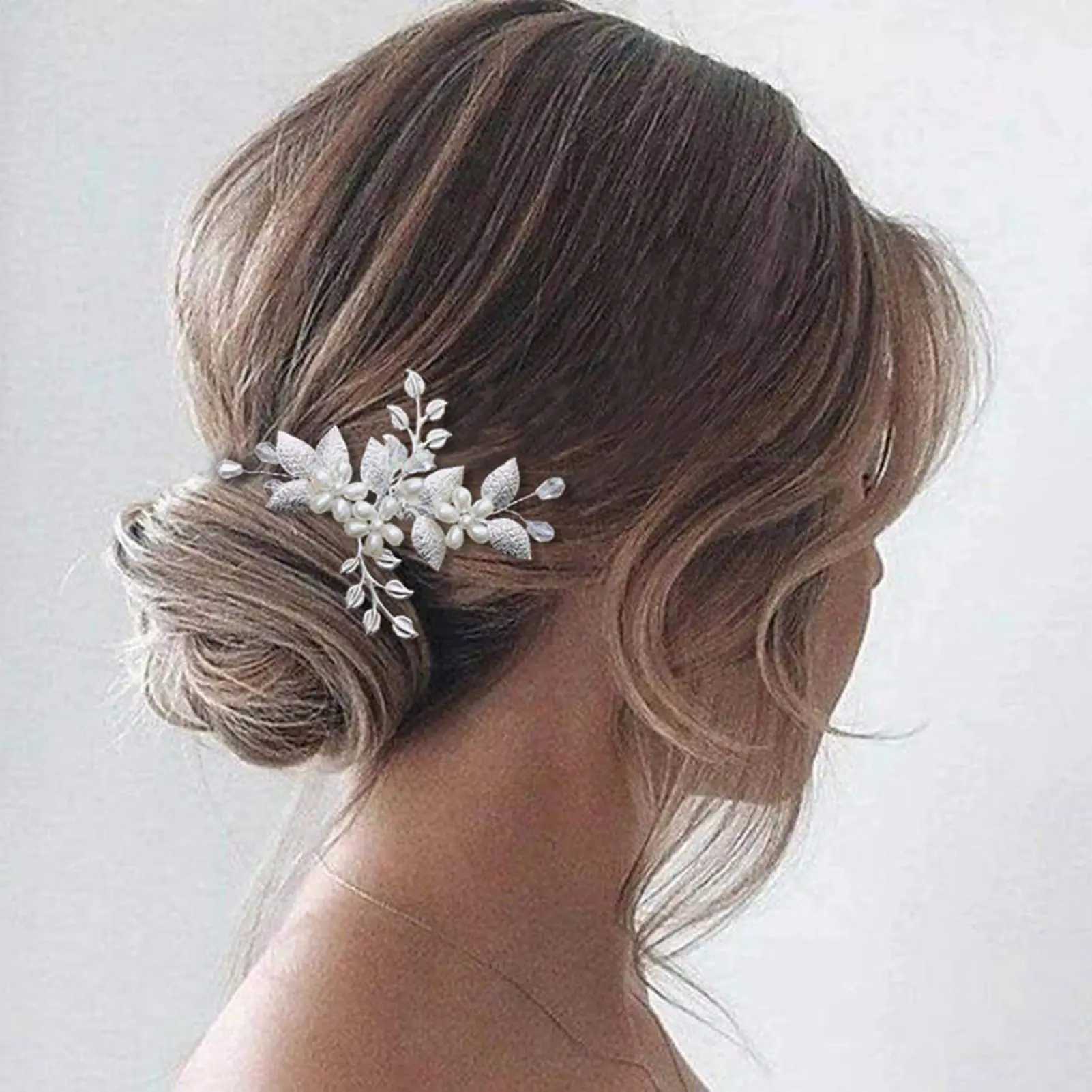 U Shaped Hair Pin Bride Wedding Hair Jewelry Gold/Silver Color Alloy Hair Clips Pearls Decor Bridal Headdress Hair Ornament Z250605