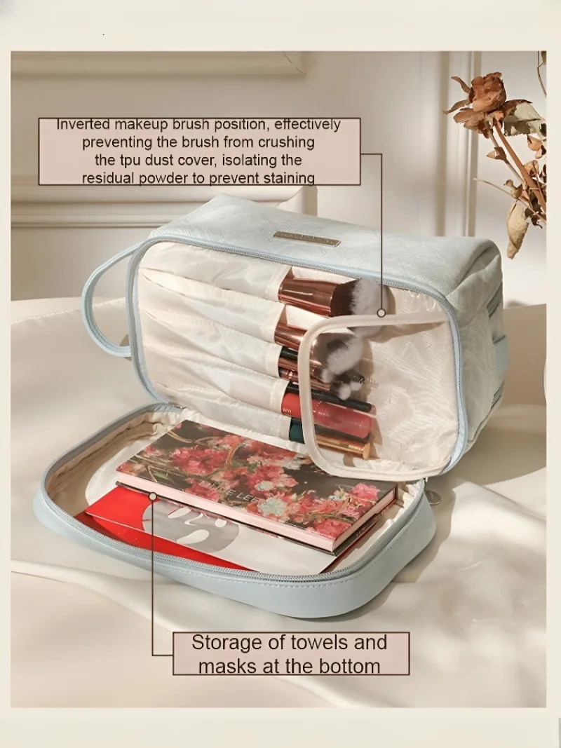 Makeup Organizer Female Toiletry Kit Bag Make Up Case Storage Pouch y Lady Box Cosmetic For Travel Zip 250605