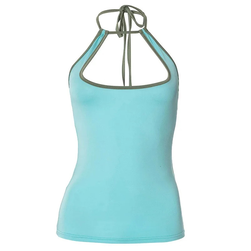 Sexy Tank Tops Women Summer Sleeveless Hollow Out Halter Bandage Backless Basic Tank Bodycon Streetwear Casual Fashion Camisole 250605