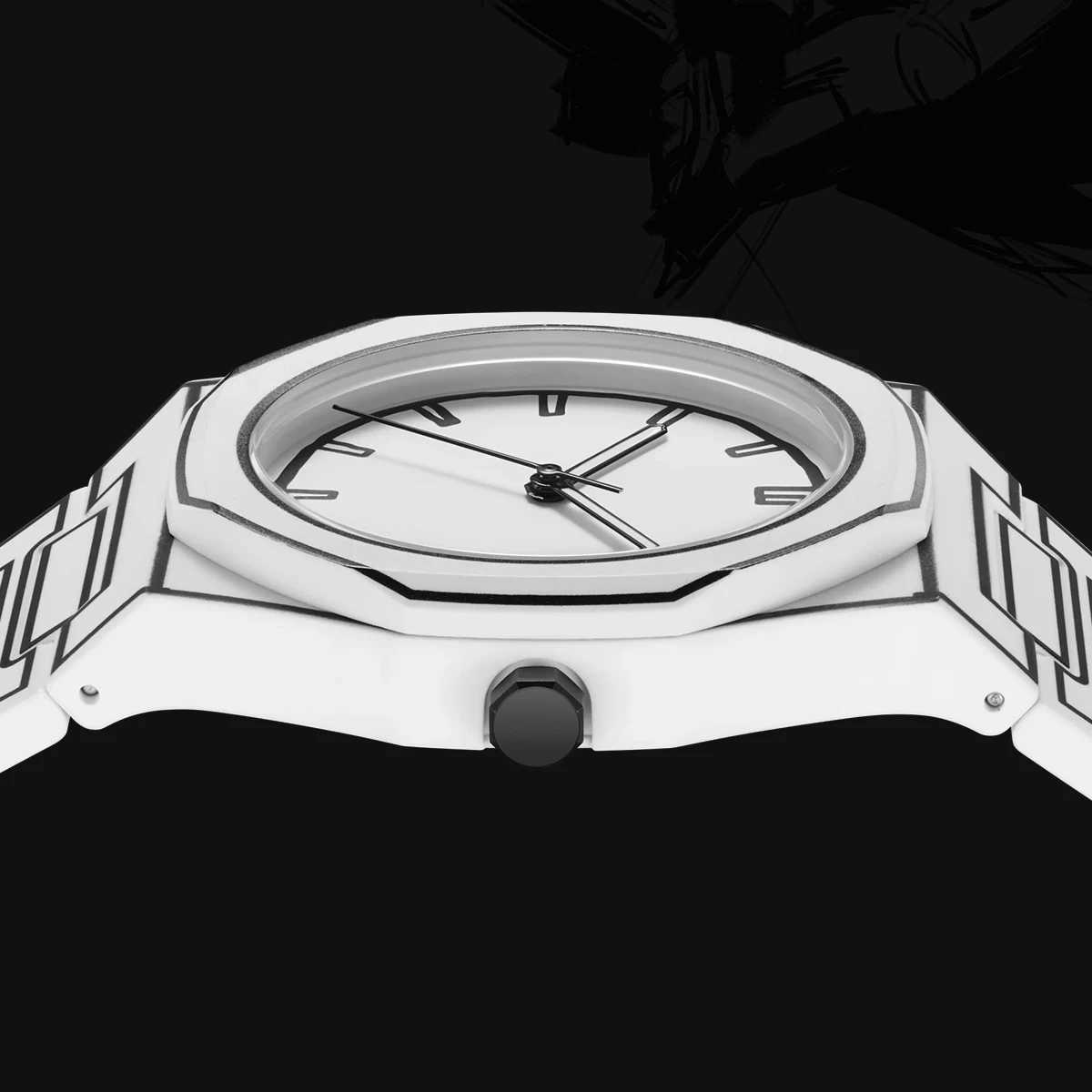 SHUAIKE 1142-14 Creative Fashion Sports and Leisure Style Lightweight Waterproof Sketching Quartz Watch for Men and Women Y250605
