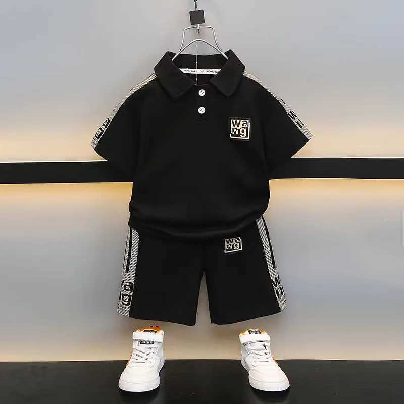 Infant Summer Children Boys Girls Cotton Clothes Kids Lapel T-shirt + Shorts 2Pcs/Sets Toddler Tracksuit Infant Casual Outfits R250606