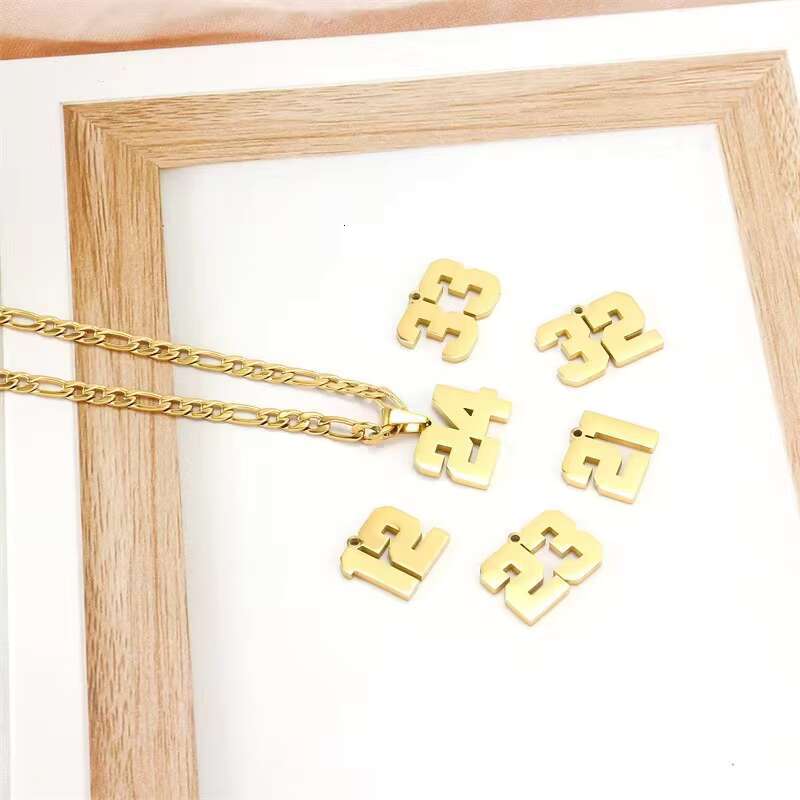 Mens Stainless Steel Sports Digital Necklace Athletes-Inspired Jewelry Pendants for Baseball Football-Fashionable for Children