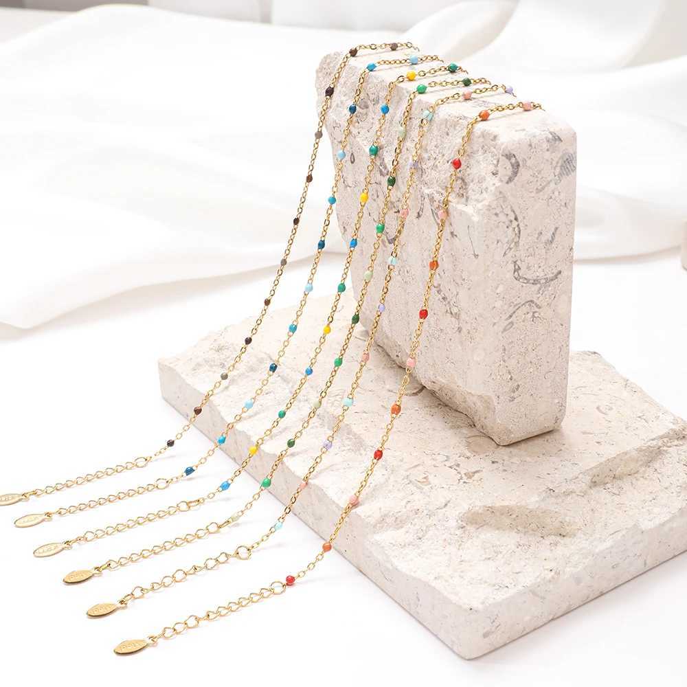 ZMZY New Color Design 304L Stainless Steel Bracelets for Women Chain Dot Enamel Gold Color Summer Beach Jewelry Accessories W250606