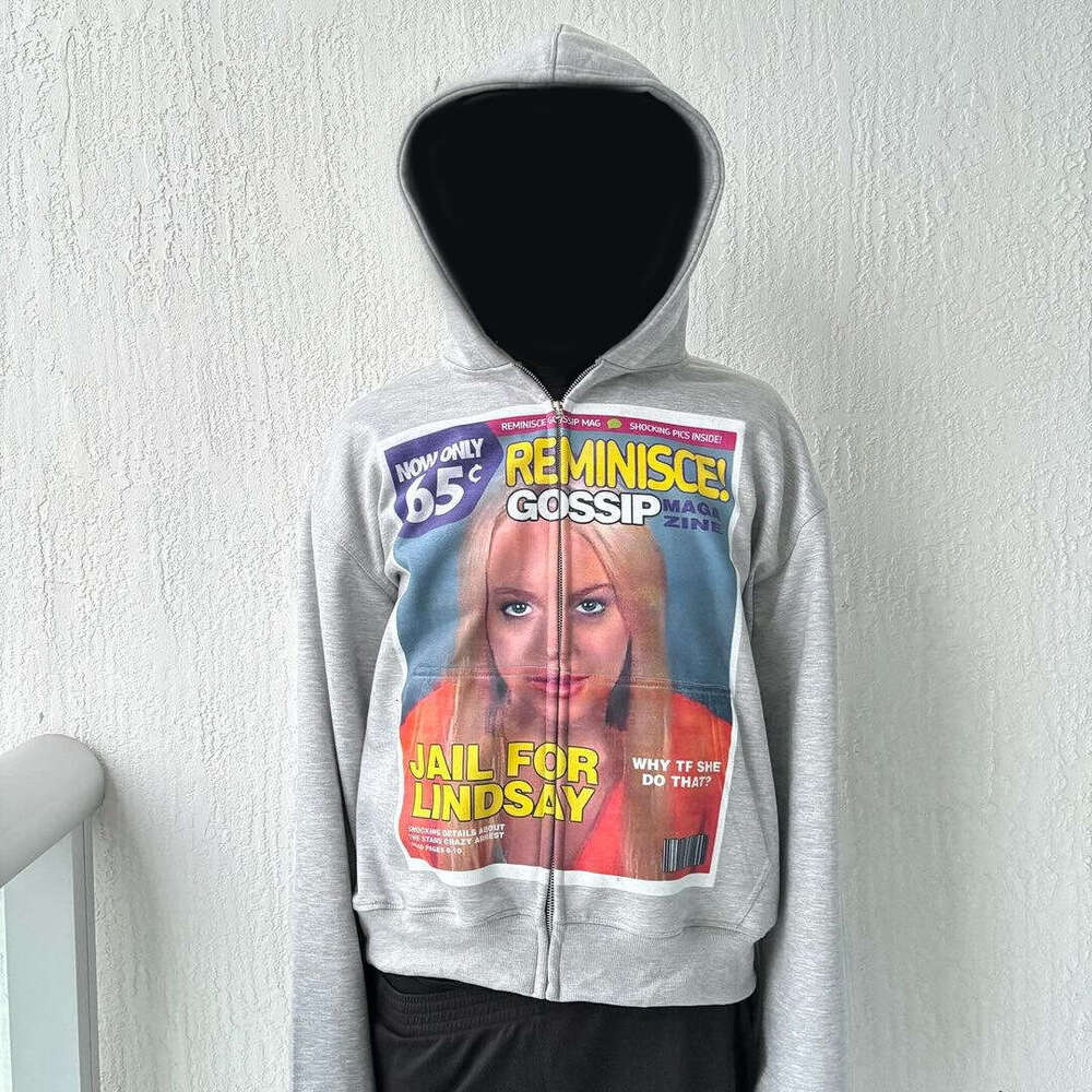 Long Sleeve Pullover Sweatshirt with Printed Pattern Dark Gothic Street Hip-Hop Hoodie