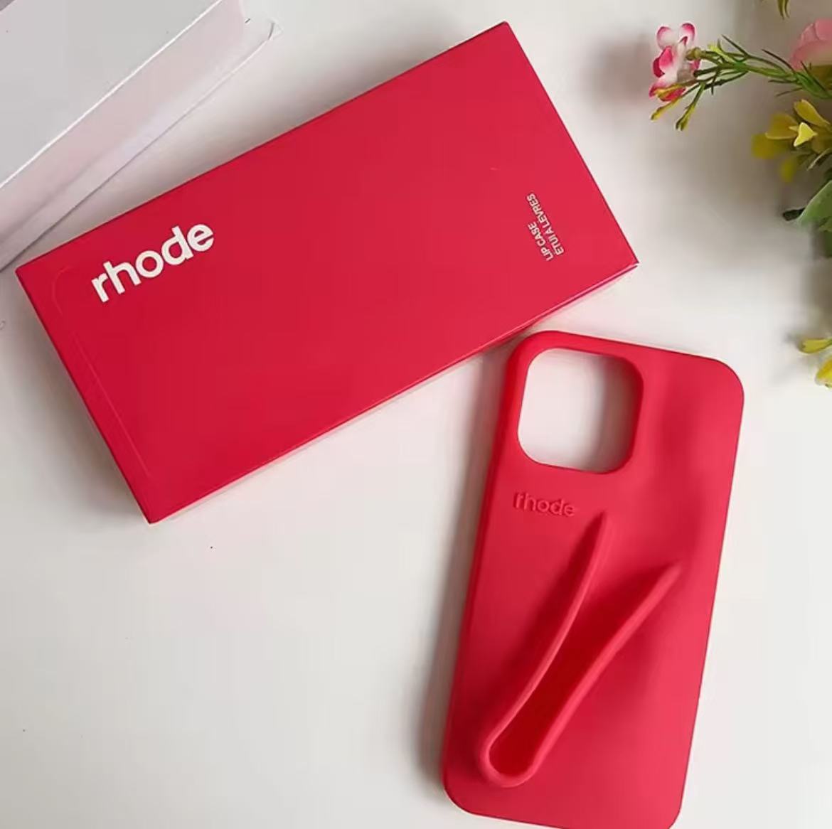 Rhode Case for IPhone 15 Pro Max 14 13 ProMax Lipstick Soft Silicone Portable Lip Gloss Holder Ins Hot Cover Funda