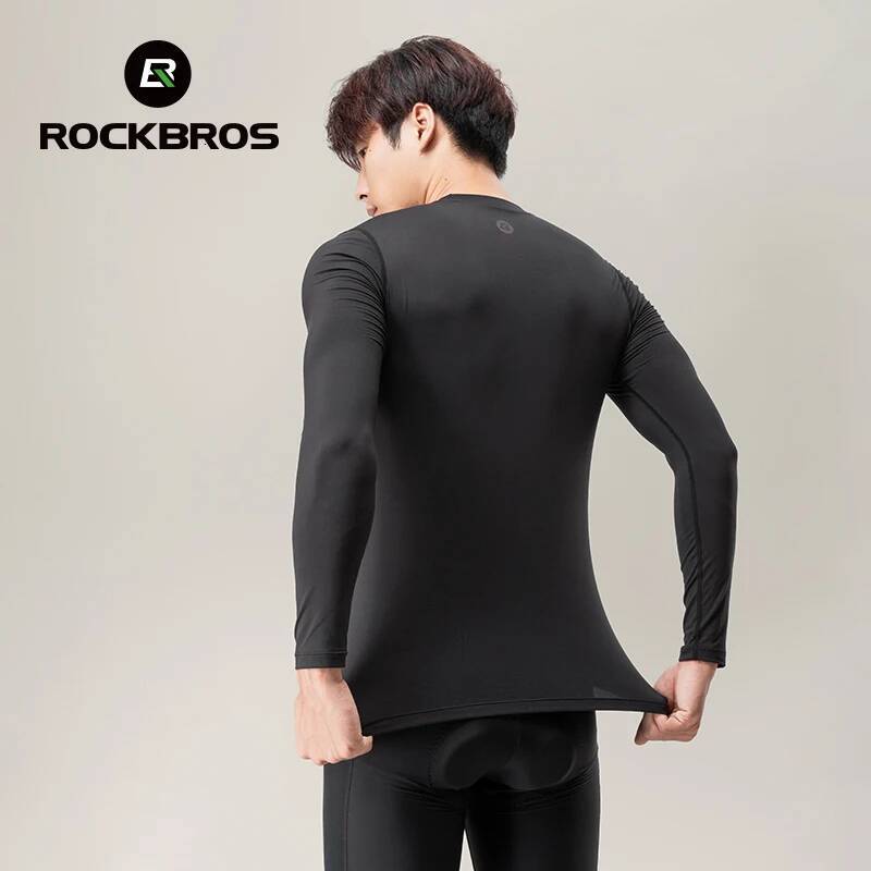 Ddmyoutdoor ROCKBROS Winter Jersey Lightweight Fleece Long Sleeve Warm Innerwear Windproof Road Bike Jacket Clothing Outdoor Hiking Sport Jogging Suit