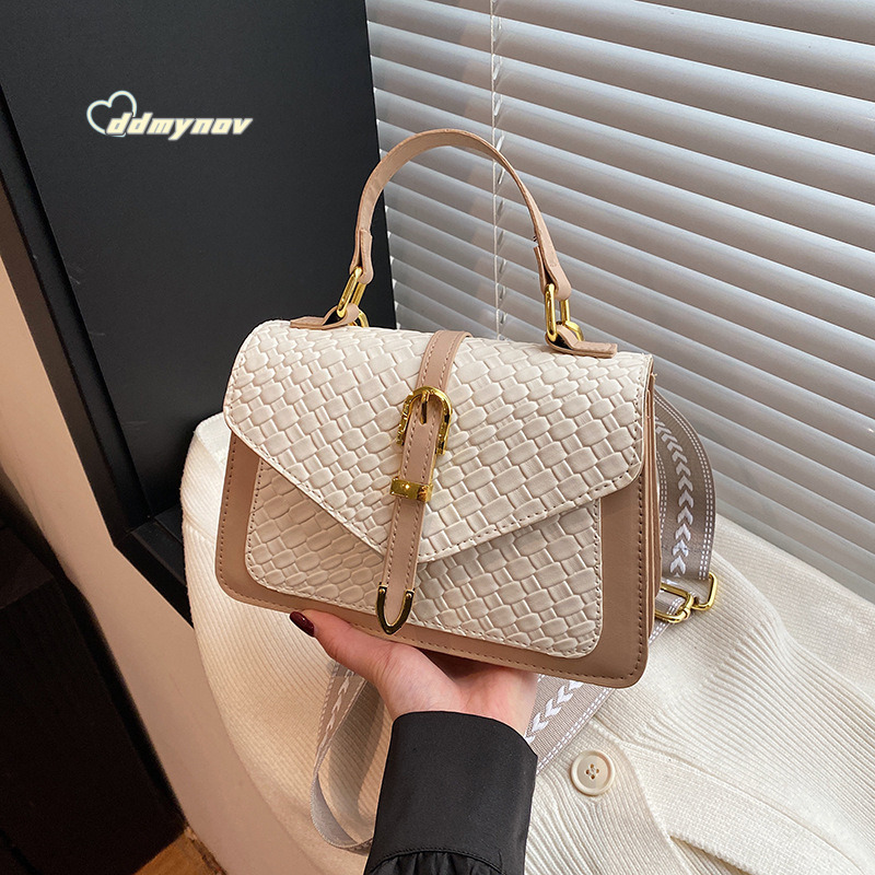 Handbag for Women 2025 New Fashion Embossed Woven Pattern Versatile Stylish Single Shoulder Crossbody Small Square Bag ddmynov