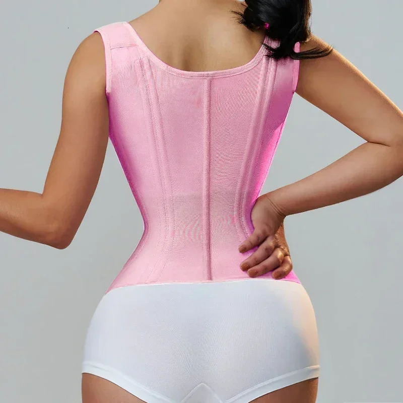 AfruliA Fajas Colombianas Girdles Double Compression Vest Waist Trainer Corset with Zipper Hook Flat Belly Slimming Body Shapers 250605