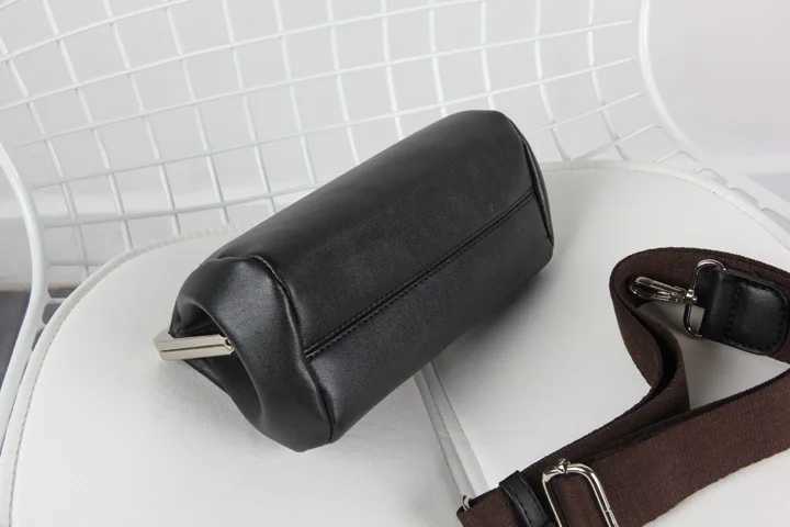 Women Messenger Bag Retro Kiss Lock Shoulder Crossbody Bags for Female Clip Bag Black PU Leather Handbags Phone Purse bolsas M250606