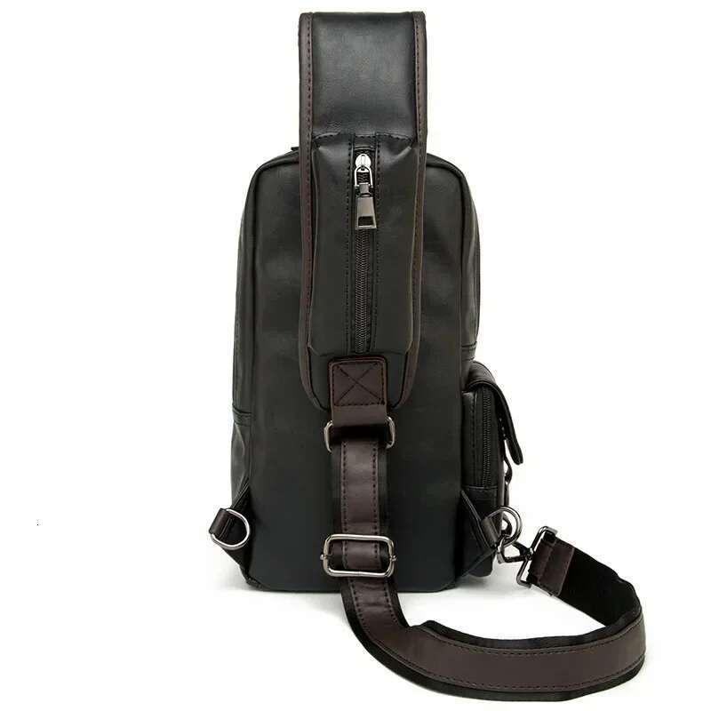 Vintage Designer Leather Crossbody For Men Messenger Chest Fashion Casual Bag Waterproof PU Single Shoulder Bags