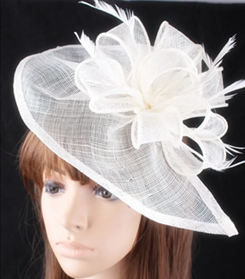 Champagne Sinamay Hats Fascinators Wedding Hair Accessories Bridal Headwear Party Cocktail Headpiece SYF278 250604