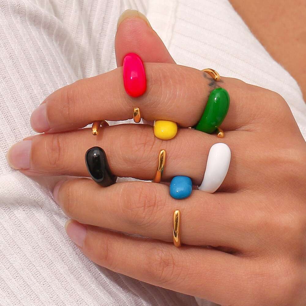 Women's Ins Trendy Y2K Style Stainless Steel Gold Plating with Oil Drip Design CZ Earrings