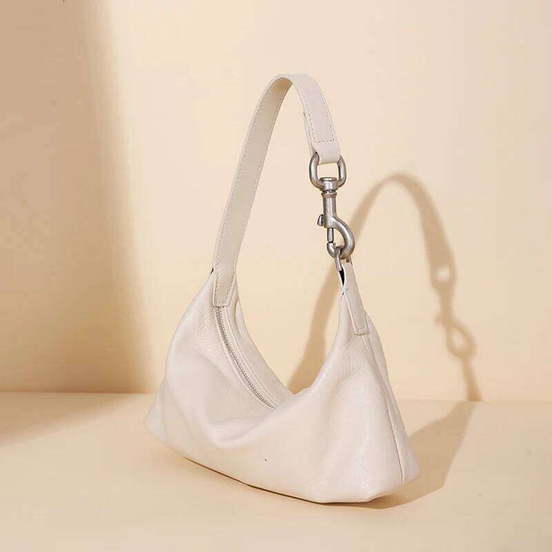 Designer Bags 2025 Women's Cow Leather Shoulder Bags Ladies Fashion Designer Handbags Female Retro Underarm Natural Cowhide Crossbody Bag Luxury 