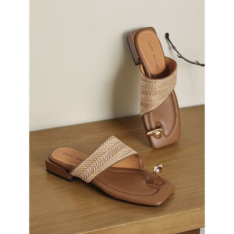 Fashion Lucyever Clip Toe Crystal Sandals Women 2024 Bohemian Style On Platform Sandles Woman Beach Non Slip Flat Sandalias