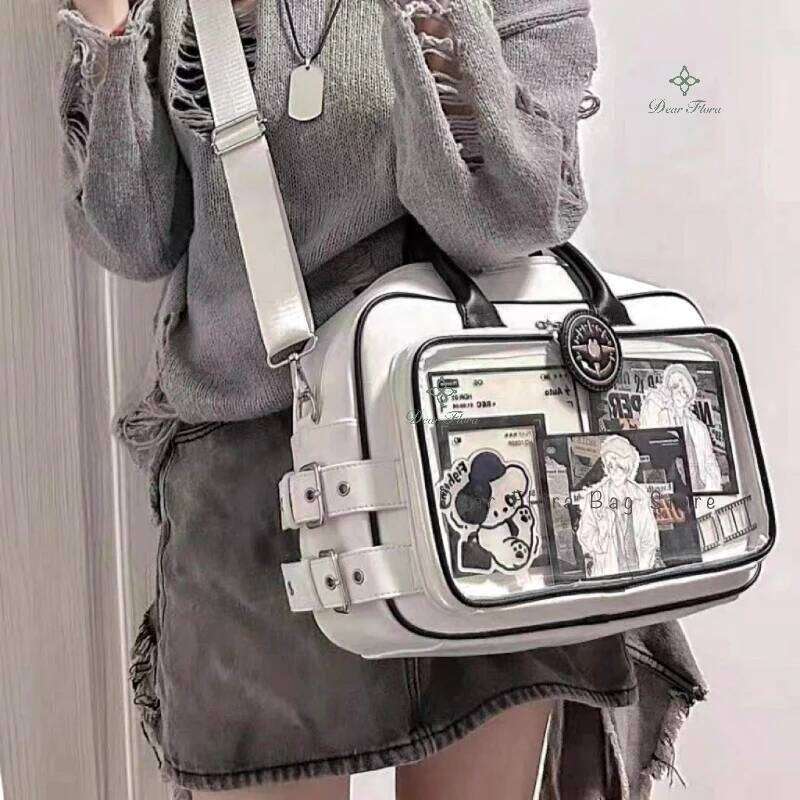 Y2k Cute Lolita Ita Kawaii Girls Transparent Messenger Large Capacity Shoulder Crossbody Bag DIY Display Casual Handbags