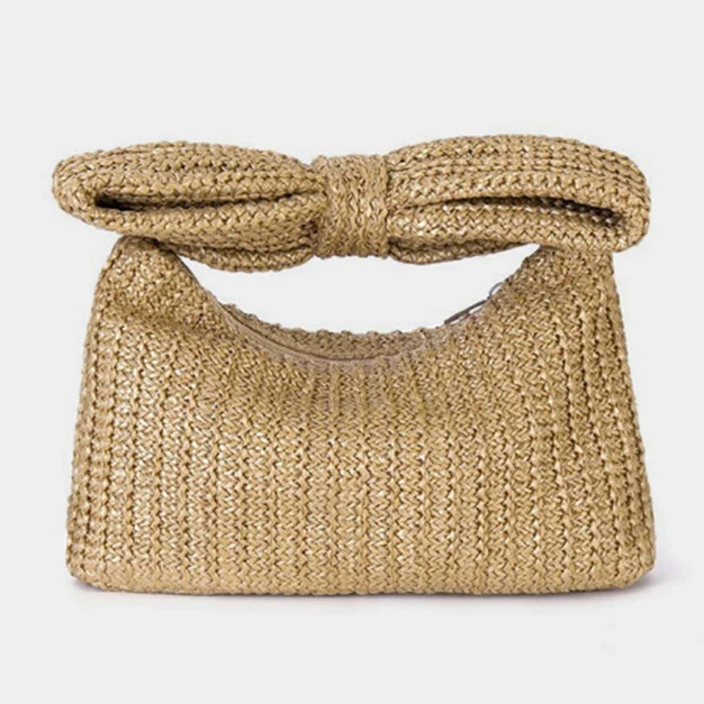 Summer Straw Woven Clutch Bag Women Bow Purse y n Ladies Evening Handbag Party Banquet Bags Vacation Beach Tote 250605