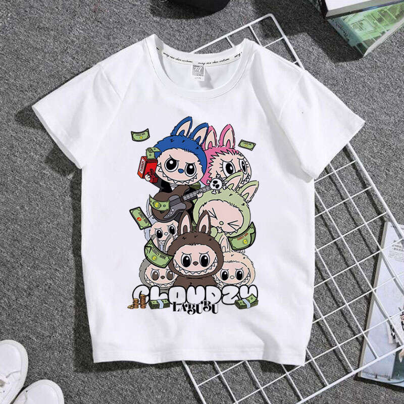Summer Labubu Anime Merchandise Short Sleeve Unisex Two-Dimensional Trendy T-Shirt Casual Versatile Top labubus labubu doll