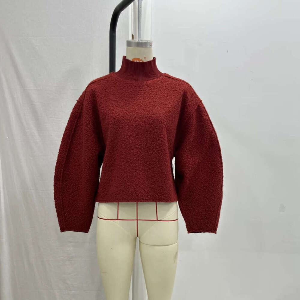 Women's Fashion Autumn Winter New Trendy Versatile Pearl Wool Loose Sweatshirt Short Pullover B5