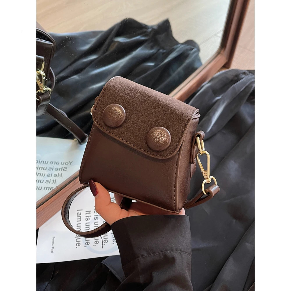 Womens Mini Crossbody Bag Fashion Purse Solid Color Buckle Single Shoulder Bags Chic All-Matched Delicate Packs 250605