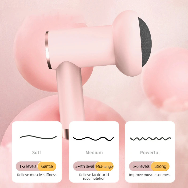 Massage Gun Wireless Charging Fat Pushing Machine Handheld Portable Massage Stick Neck Waist Shoulder Kneading Pink White 250605