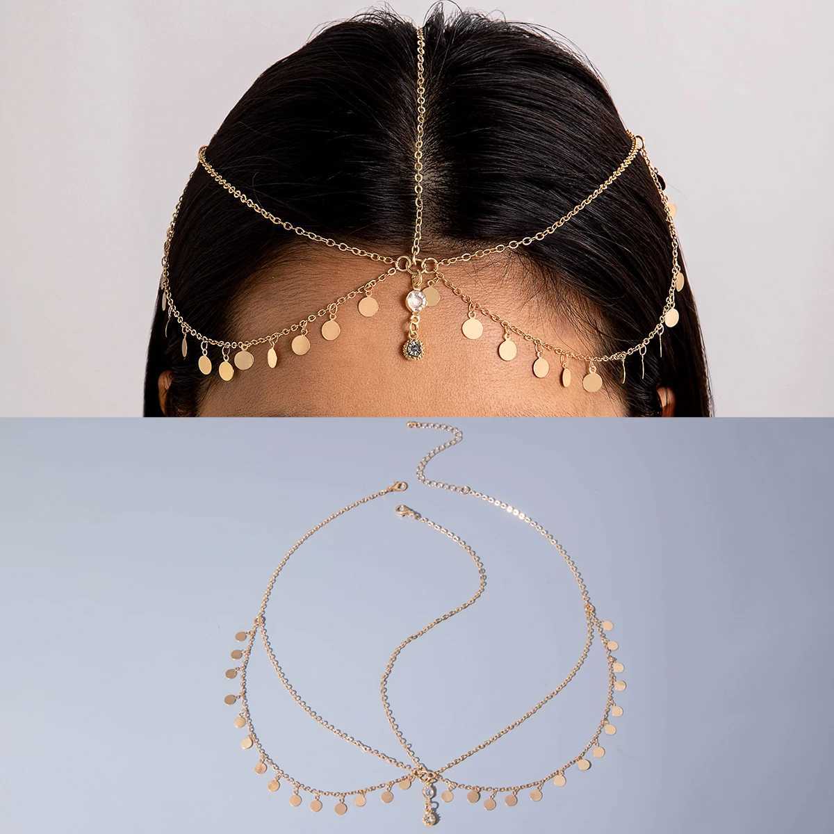 Tocona Bohemian Girls Hair Band Tassel Alloy Wave Pearl Round Multi-layer Wedding Supplies Womens Hair Accessories 28491 Z250605