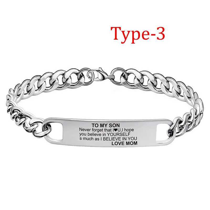 Inspirational Bracelet Mens Stainless Steel Personalized Engraved Bracelet Daughter Son to Father Gift Graduation Gift for Son W250606