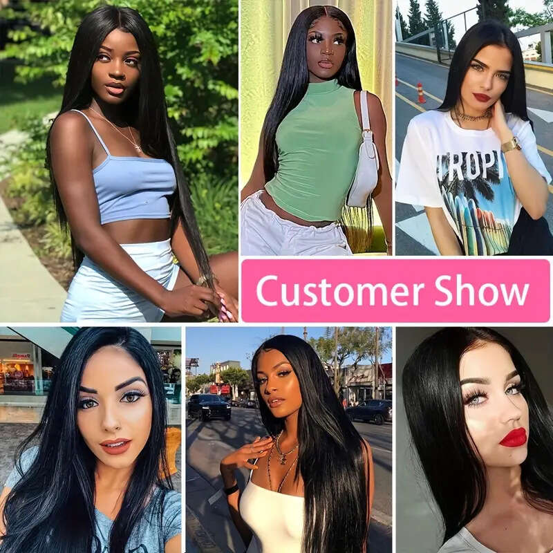 Women's Fashion Black Styling Capable Straight Hair Front 13*4 Lace Wig