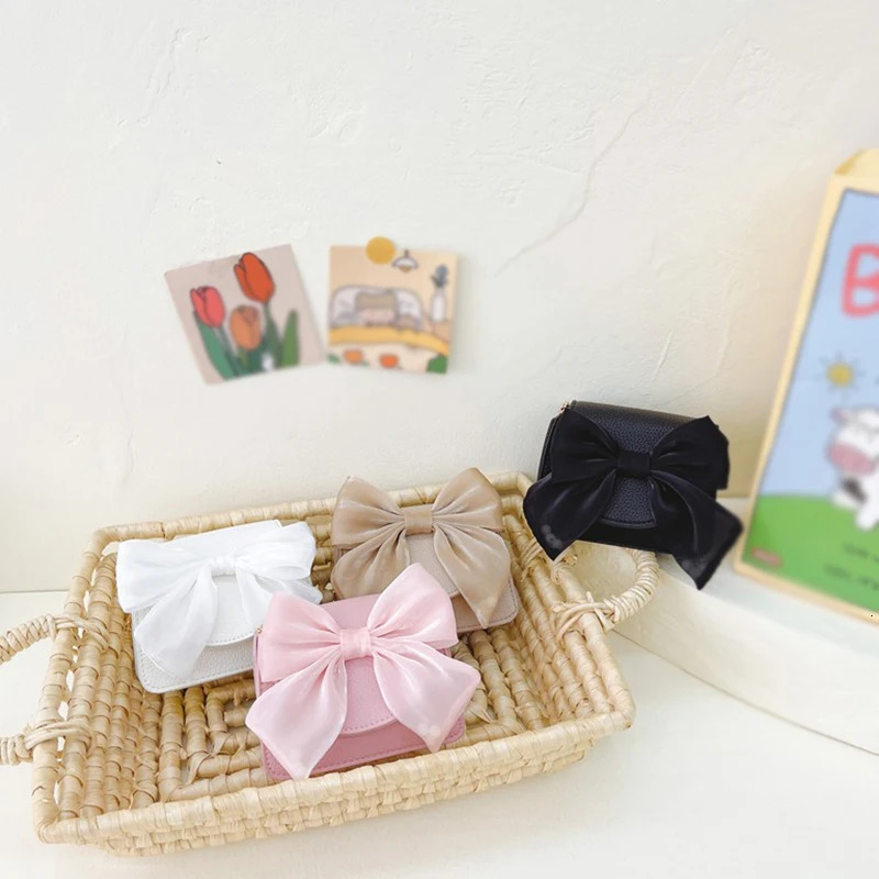 Childrens Girl Crossbody Cute Bowknot ned Shoulder Bags Handbags and Fashionable 250605