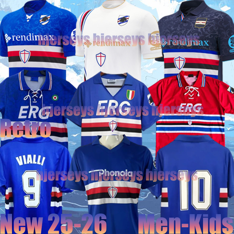 24 25 SAMPDORIA soccer jerseys 88 89 91 92 94 95 Retro Mancini Vialli Bonazzoli Candreva 2025 Mancini Cerezo jersey Attilio Lombardo classic 1991 kids football shirts