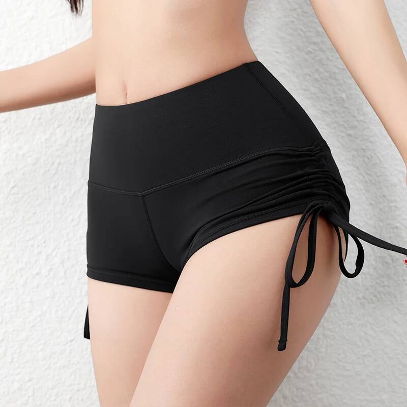 Ddmyoutdoor Fashion Fiess Wear Side Drawstring Bandage Yoga Women S High Waist Hip Lift Exercise Shorts Jogging Suit