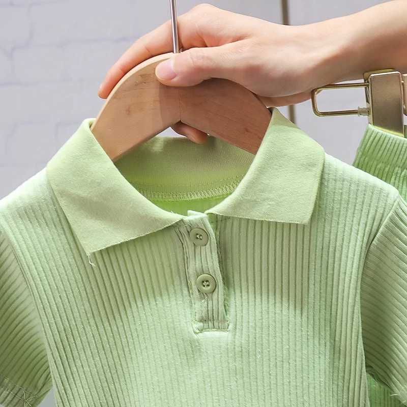 New Summer Baby Girl Clothes Suit Children Fashion Solid T-Shirt Pants 2Pcs/Sets Toddler Casual Costume Infant Kids Tracksuits R250606