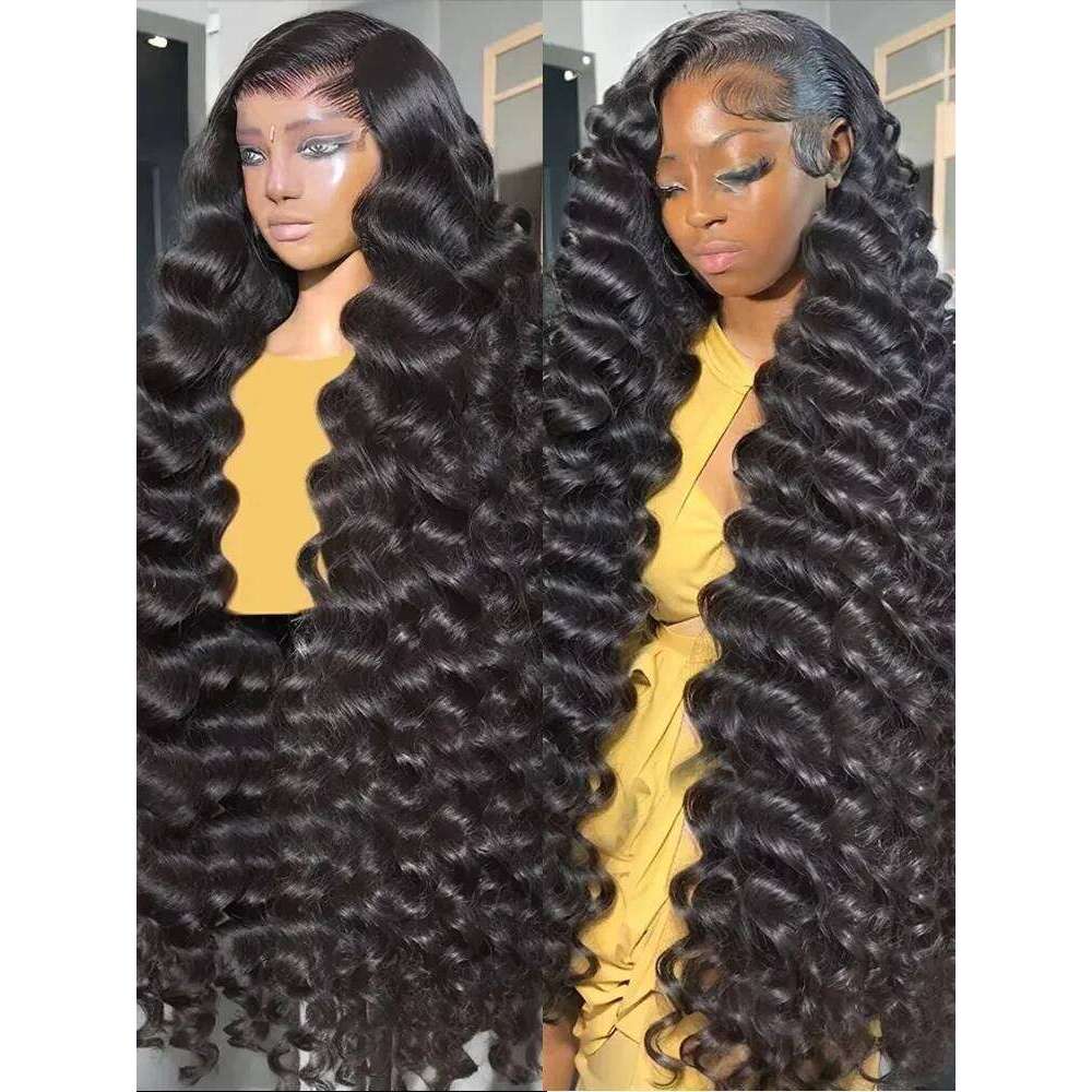 30 40 Inch Loose 13x6 HD Front Human Hair Wigs Deep Wave Curly 13x7 Lace Frontal Wig 200 Density Brazilian Remy Raw
