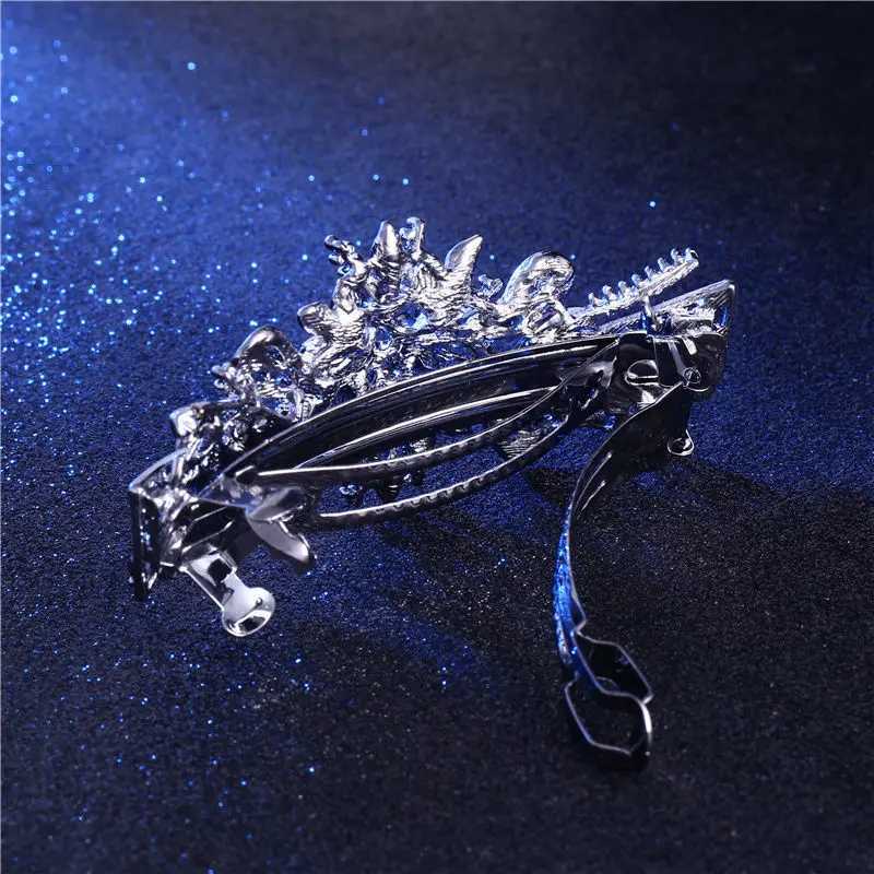 New Korean version sparkling crystal flower spring hairpin retro zircon top clip ponytail elegant female fashion hair accessories Z250605