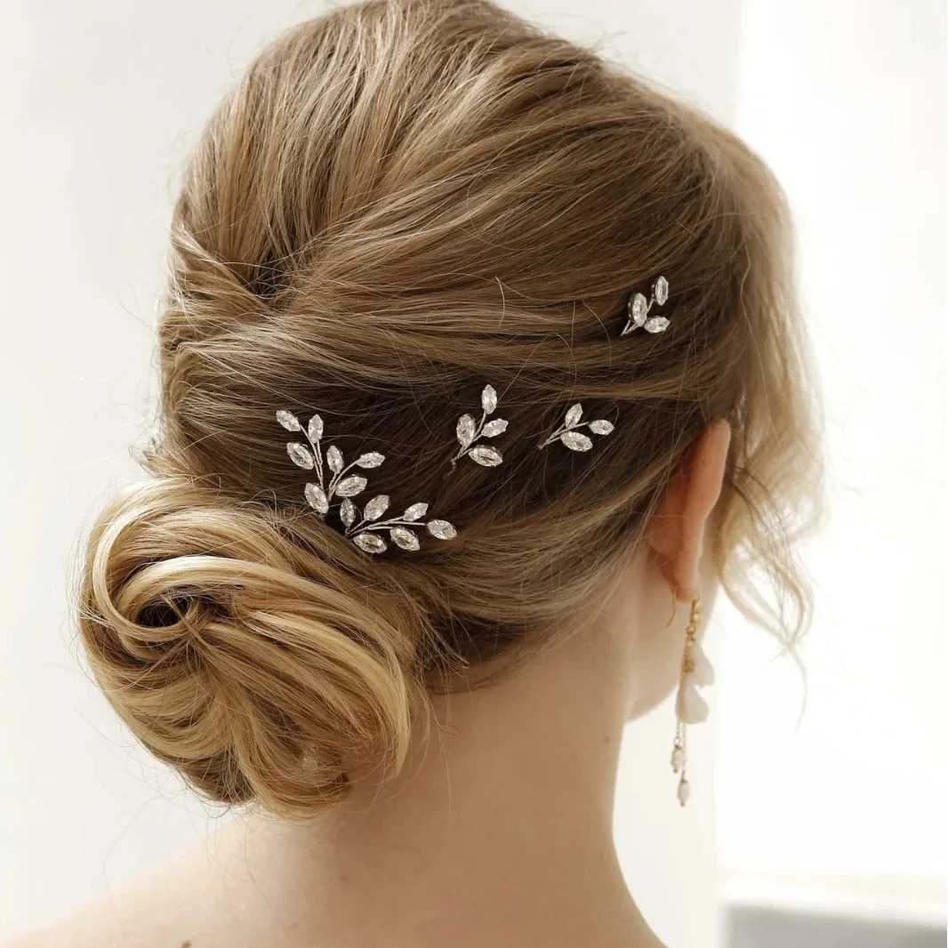 5PCS Fashion Crystal Rhinestone Hairpins Stick Hair Clip for Women Bridal Hair Accessories Party Wedding Hair Clips Jewelry Z250605