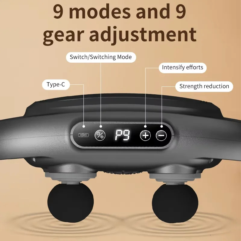Massage GunDeep Tissue Percussion Massage Gun with 6 Heads Type-C Charging Portable Electric Handheld Body Massager 250605