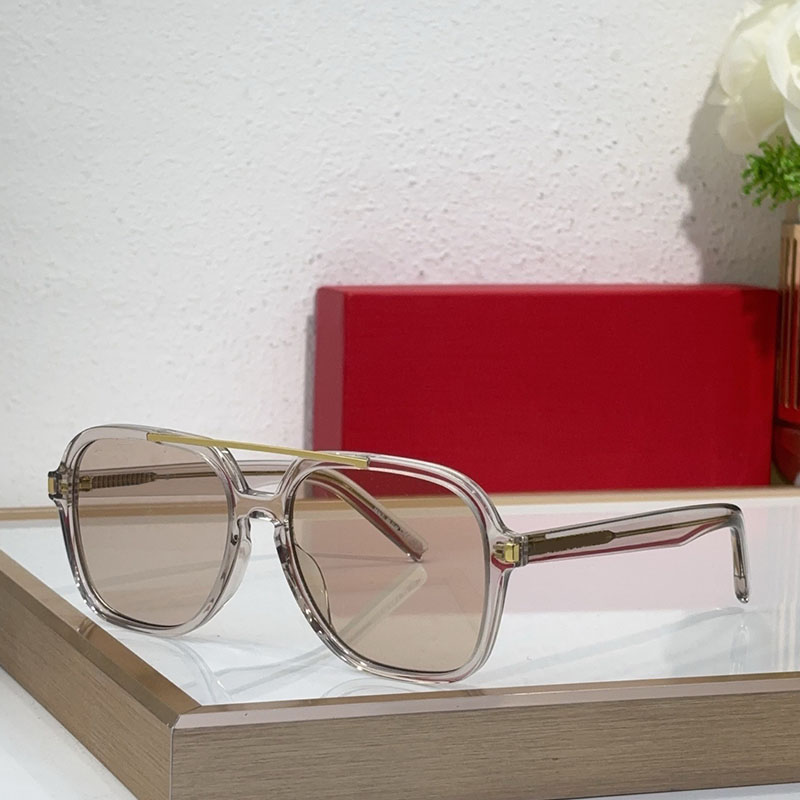 luxury brand designer geometric aviator sunglasses SL545 fashion men women acetate metal bridge transparent cream sunglasses Outdoor leisure beach uv400