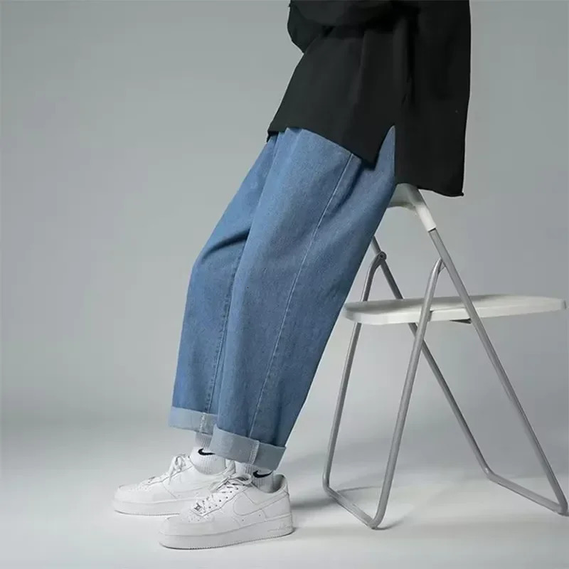 Jeans Men Wide Leg Cargo Pants Streetwear Baggy Men Korean Fashion Loose Straight Male Clothing Y2K Hip Hop Style Male Trousers 250605