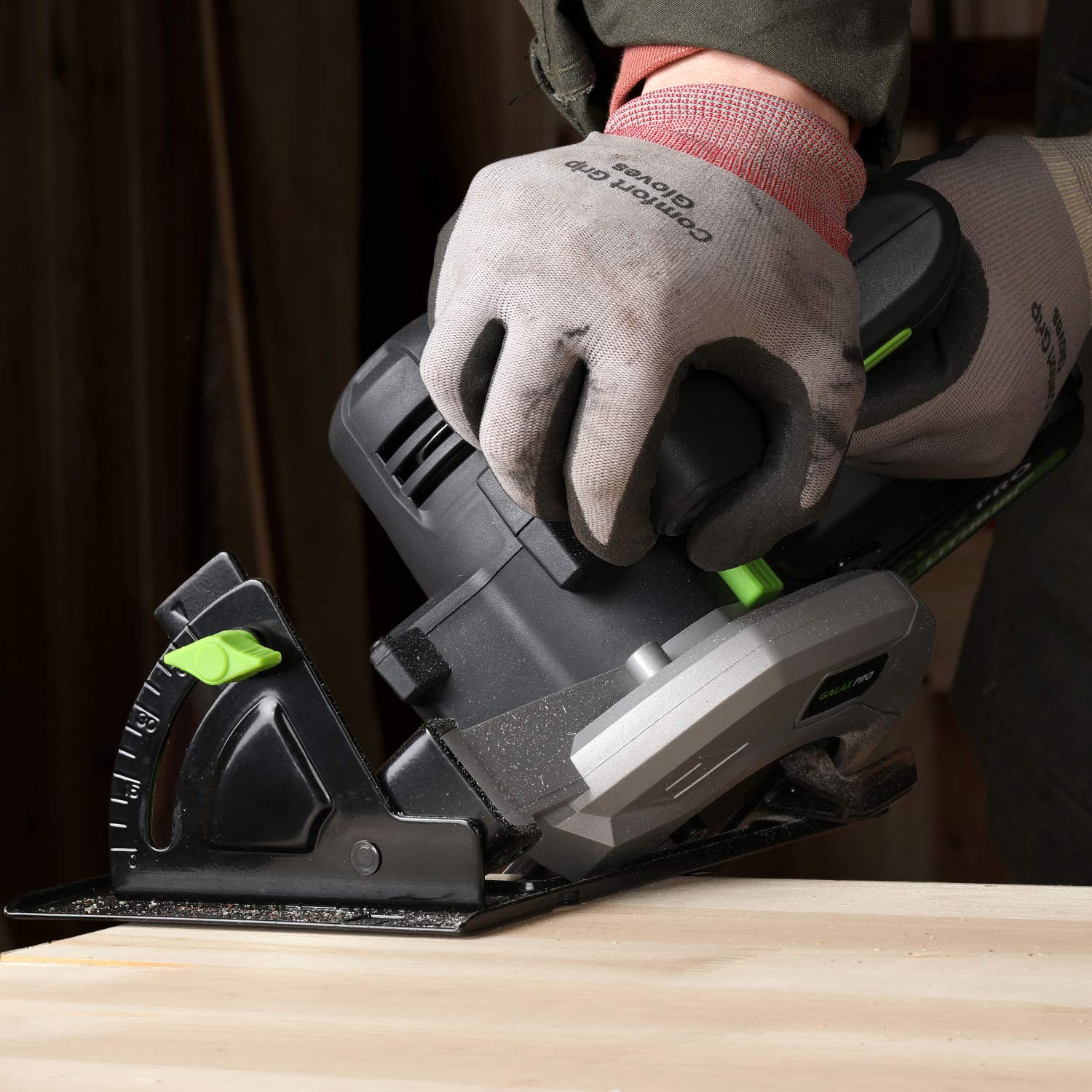 GALAX PRO Circular Saw, 140mm Cordless Circular Saw 20V with 2 Blades (18T+48T), 3800RPM Variable Speed, Includes 2.0Ah Lithium Battery and Charger