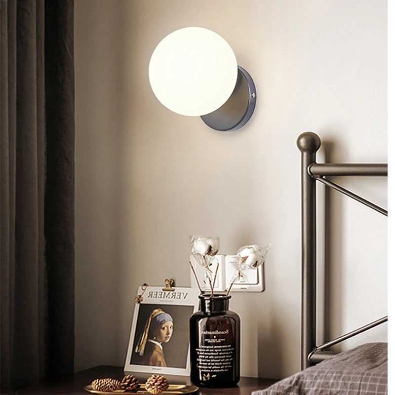 LED Glass Ball Wall Lamp Voltage 110V 220V Black/Gold Upholstery Light For Living Room Bedroom Bedside Aisle Stair Wall Light Z250605